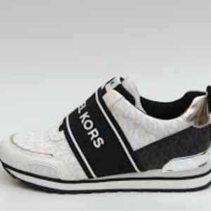 Michael Kors Black and White Signature Teddy Trainers